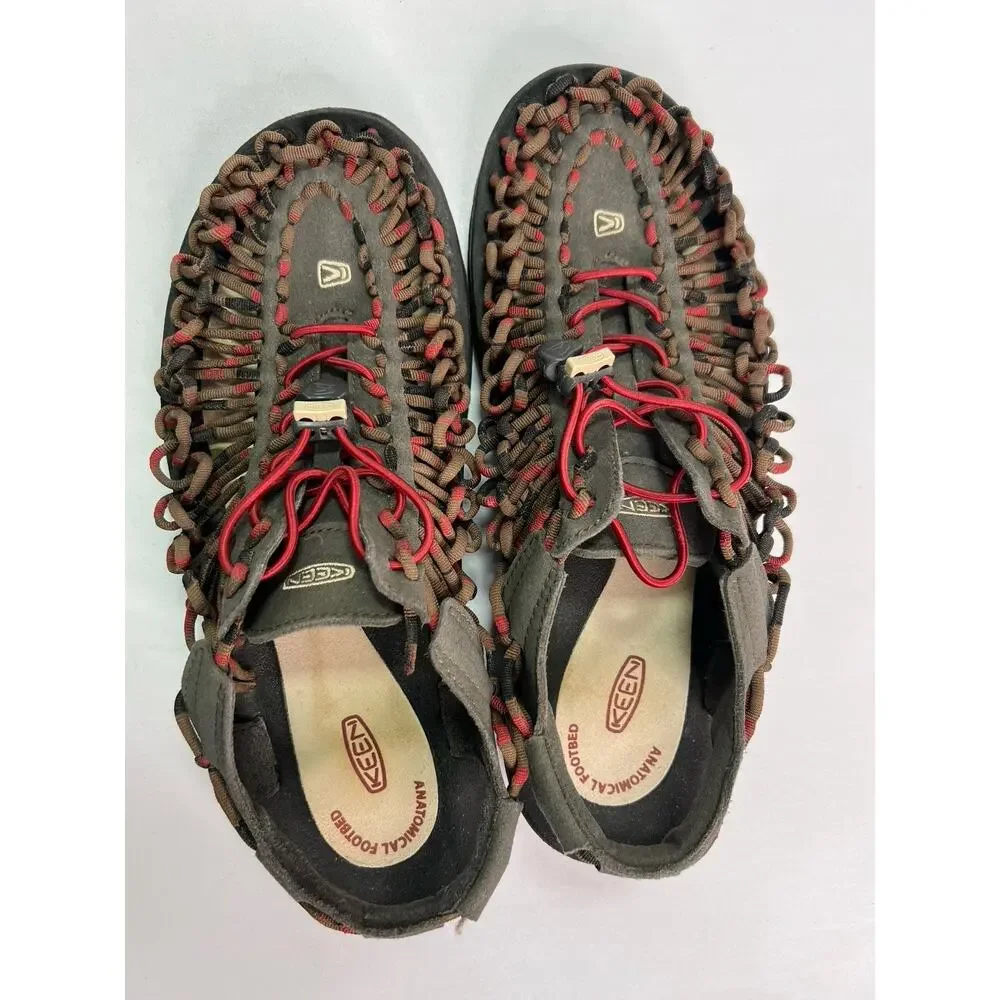 Keen Uneek Braided Fisherman Sandals Red Dahlia Raya Men's Size 10